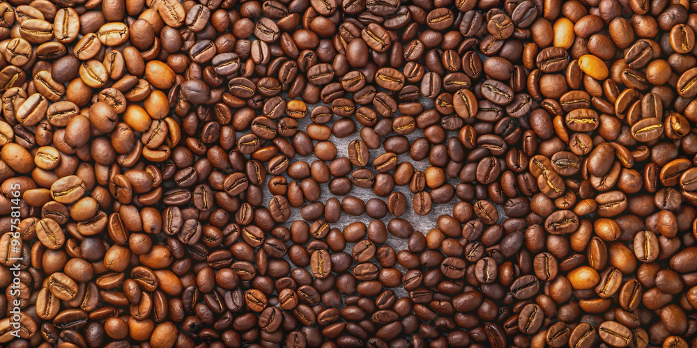 Obraz premium A creative collage made of various coffee beans , coffee, beans, collage, creative, background, design, texture, artistic