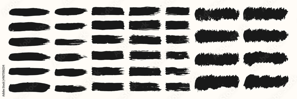big set of hand drawn black ink brushstrokes isolated on a white background big set of hand drawn black ink brushstrokes isolated on a white background