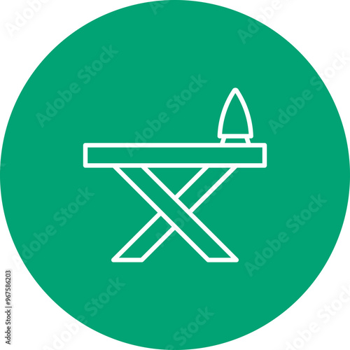 Ironing board line circle icon