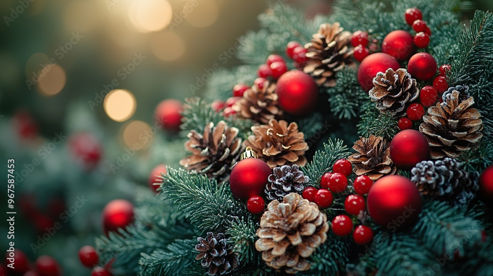 Christmas wreath, Background of the Christmas wreath, balanced composition Christmas wreath, Background of the Christmas wreath, balanced composition