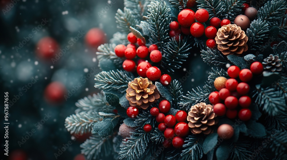 Christmas wreath, Background of the Christmas wreath, balanced composition Christmas wreath, Background of the Christmas wreath, balanced composition
