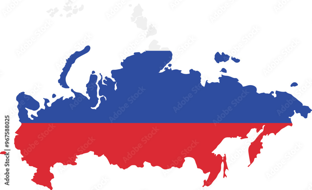 Fototapeta premium Russia country map with flag