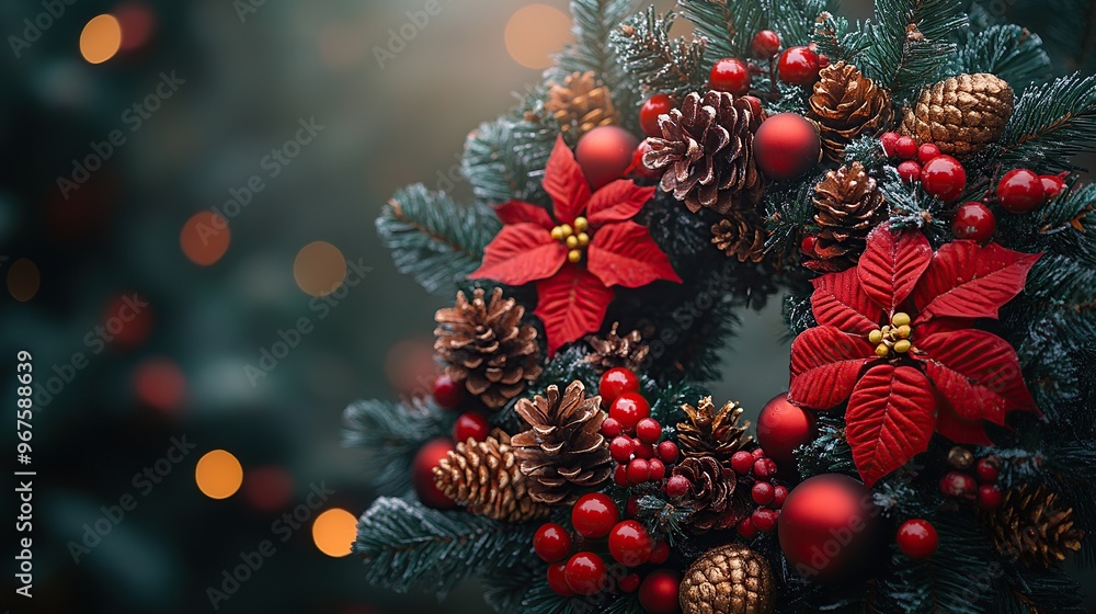 Christmas wreath, Background of the Christmas wreath, balanced composition Christmas wreath, Background of the Christmas wreath, balanced composition