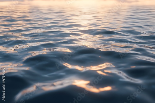 Close-up of Rippling Ocean Water at Sunset