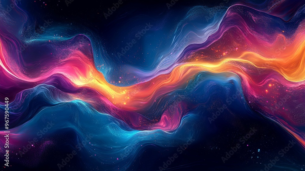 Abstract Wavy Nebula with Glittering Dust Abstract Wavy Nebula with Glittering Dust