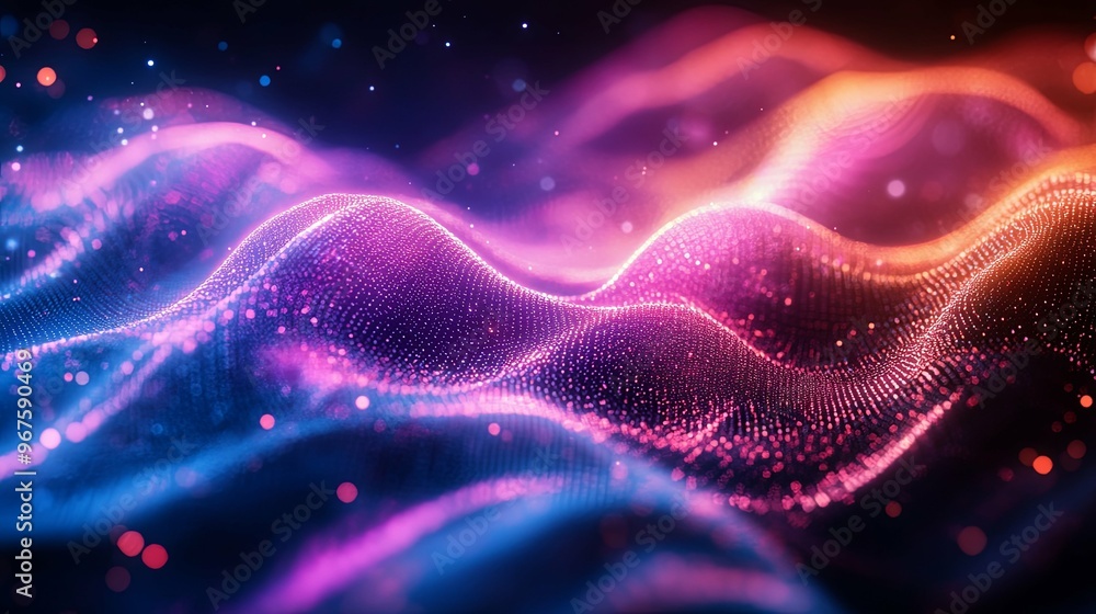 Abstract Pink and Blue Glowing Wave Abstract Pink and Blue Glowing Wave