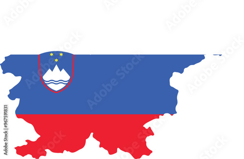 Slovenia country map with flag