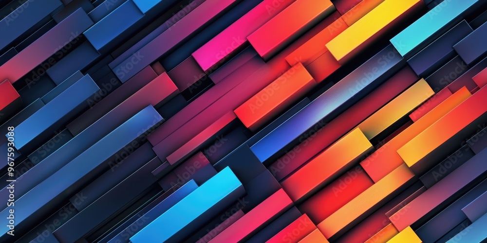 Colorful abstract wavy shapes in a gradient. 3D rendering of abstract ...
