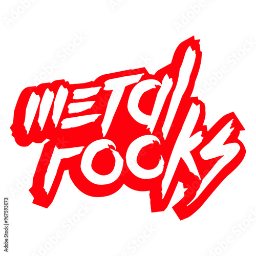 Heavy Metal Rocks Hard Rock Music Text Quote Logo Design Lover Art Vector Illustration Card T-Shirt Poster Sticker Graphic Print Decorative Drawing Isolated Logo Decoration Symbol Creative Cool Style