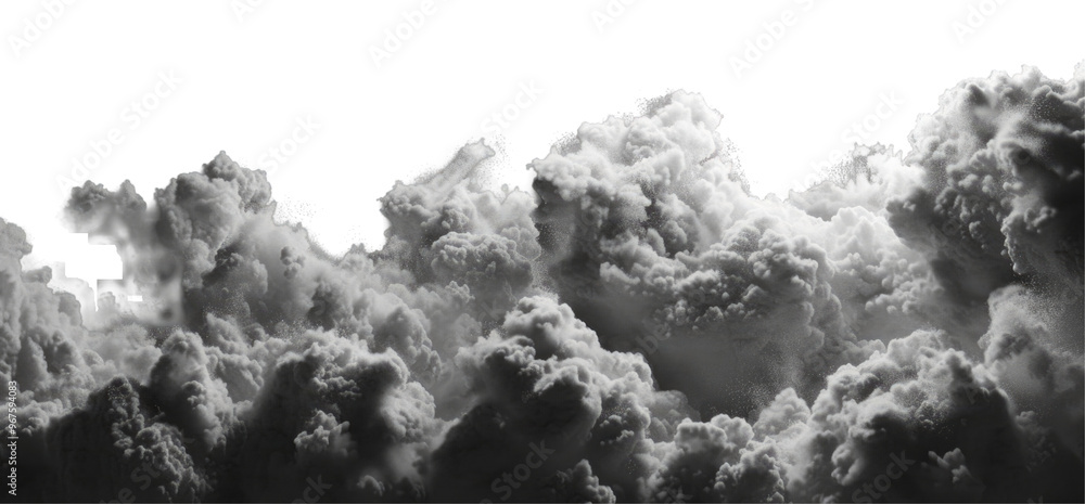 Wide Design of Dark Cloud Smoke Isolated on Png Background. Wide Design of Dark Cloud Smoke Isolated on Png Background.