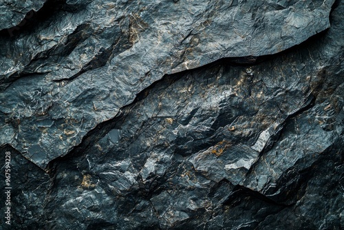 A closeup of a black rock surface at night, highly detailed, good for background  photo