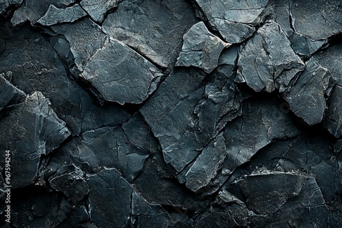 A closeup of a black rock surface at night, highly detailed, good for background  photo