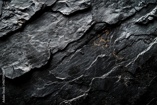 A closeup of a black rock surface at night, highly detailed, good for background 