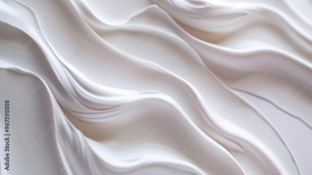 Cream moisturizer close-up with wavy texture on white background - skincare product. Cream moisturizer close-up with wavy texture on white background - skincare product.