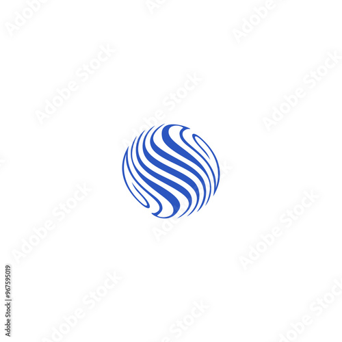 letter S logo liquid with world shape globe