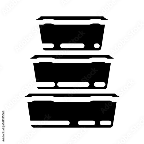 food storage container plastic package glyph icon vector. food storage container plastic package sign. isolated symbol illustration