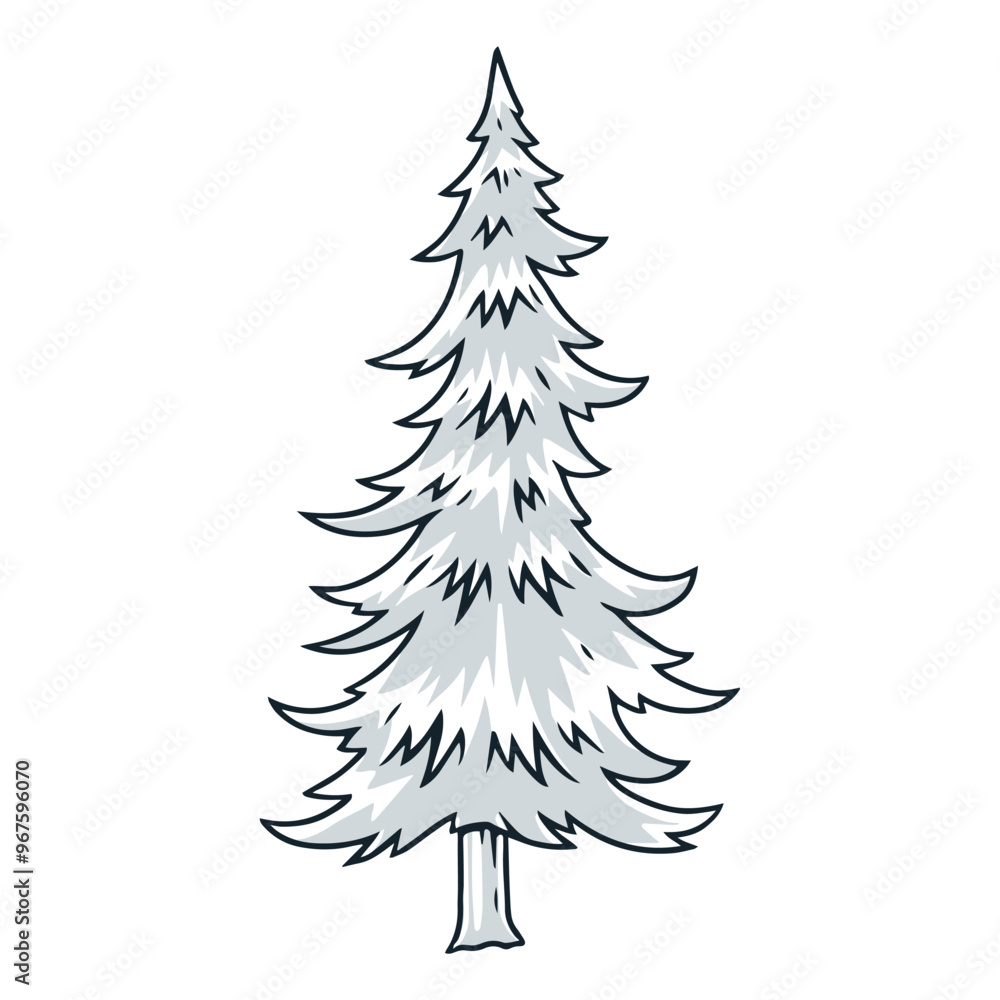 Obraz premium Conifer tree vintage emblem monochrome