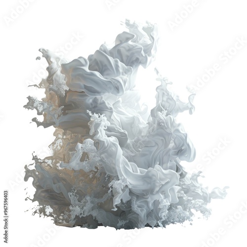 Bild auf Leinwand Splashing White Liquid on Png Background.
