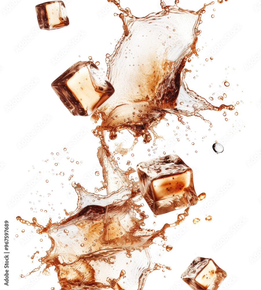 Fototapeta premium Soft brown liquid splash png background,
