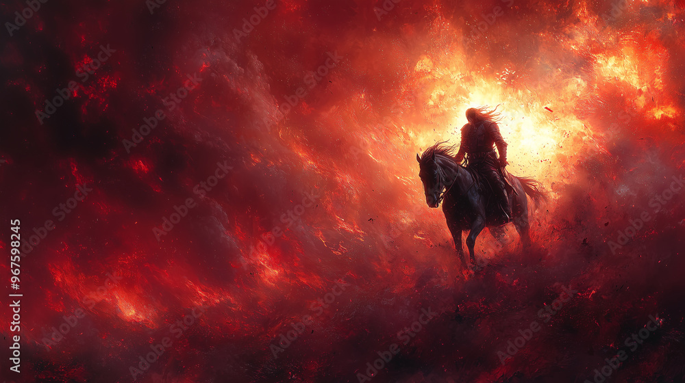 Fototapeta premium War. Horseman of the Apocalypse. Horror.