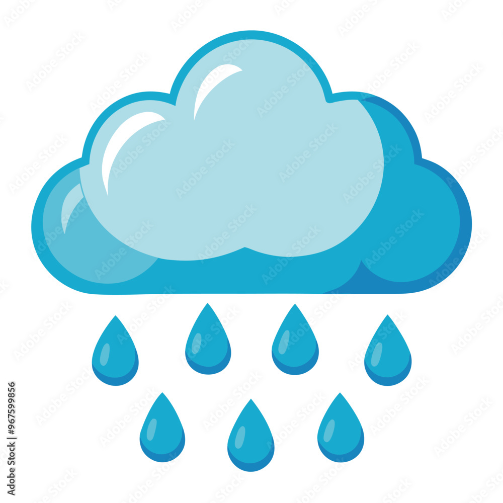 Rain icon set. Weather forecast symbols featuring rainy clouds Rain icon set. Weather forecast symbols featuring rainy clouds