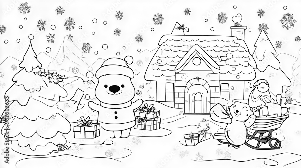 A fun and simple line-art drawing designed for children to color. A fun and simple line-art drawing designed for children to color.