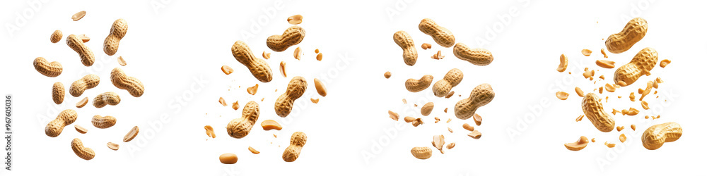 custom made wallpaper toronto digitalfalling ripe peanut butter fruits on white background, full depth of field,transparent background