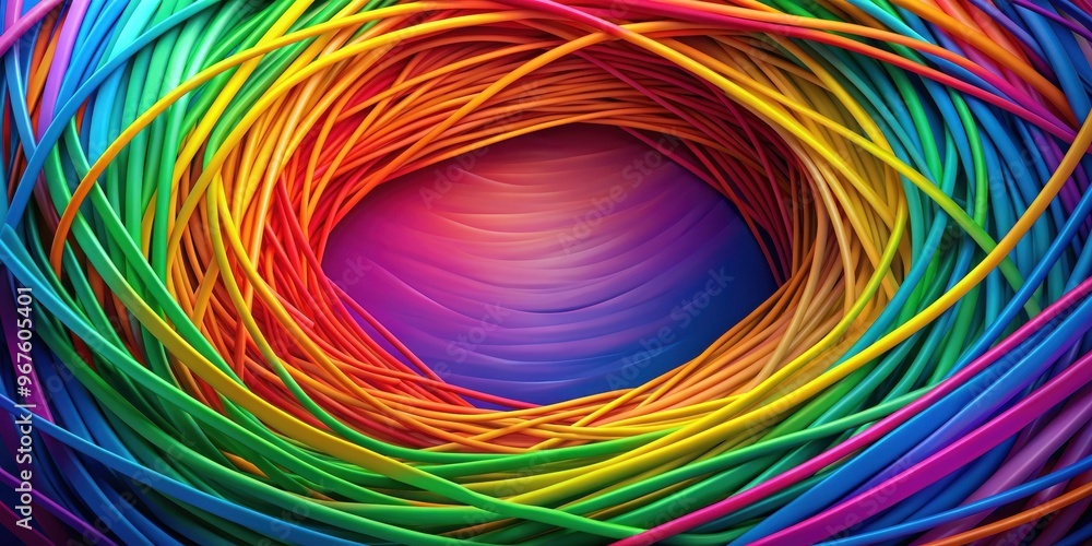 Fototapeta premium Colorful abstract background with multicolored nested lines, abstract, colorful, vibrant, lines, pattern, design, texture