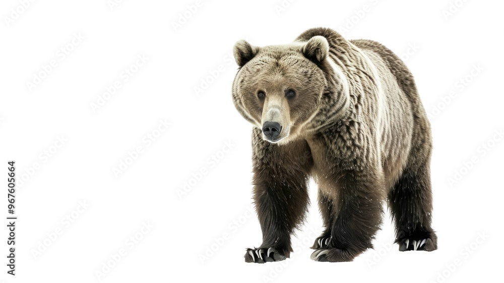 Fototapeta premium A Large Brown Grizzly Bear Standing Alone