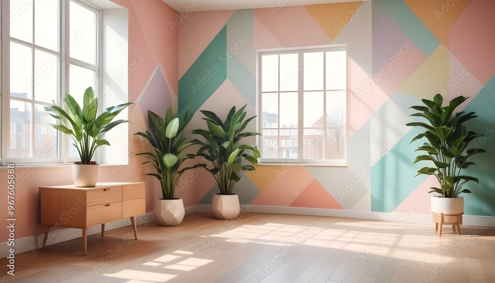 Photo interior modern design room 3d illustration; Photo interior modern design room 3d illustration;