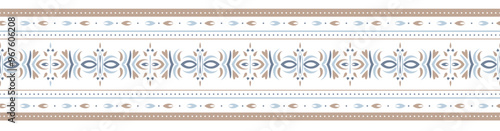 Seamless border pattern. Geometric ethnic border for texture, fabric, clothing, wrapping, decoration. Slavic background.