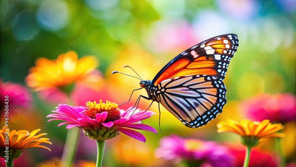 Colorful butterfly perched on a flower, insect, nature, wings, vibrant, animal, beautiful, wildlife, macro, close-up Colorful butterfly perched on a flower, insect, nature, wings, vibrant, animal, beautiful, wildlife, macro, close-up
