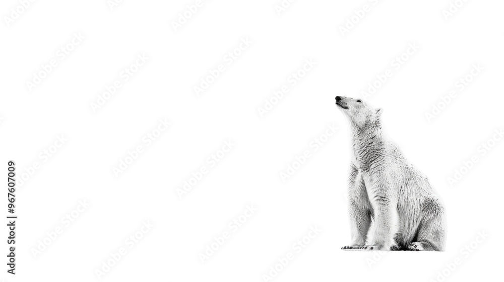 Fototapeta premium Large Polar Bear Isolated on Png Background.