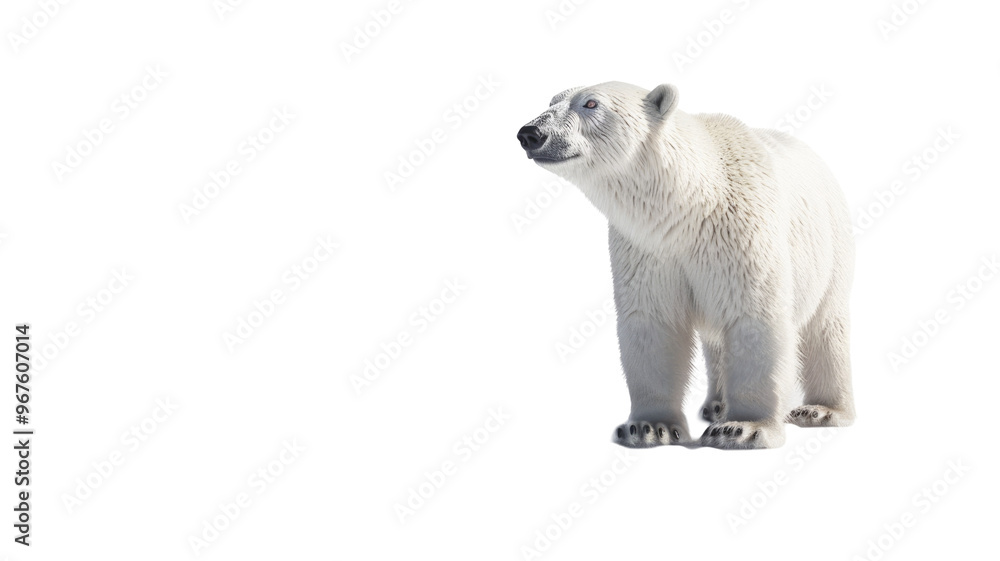 Fototapeta premium Large Polar Bear Isolated on Png Background.