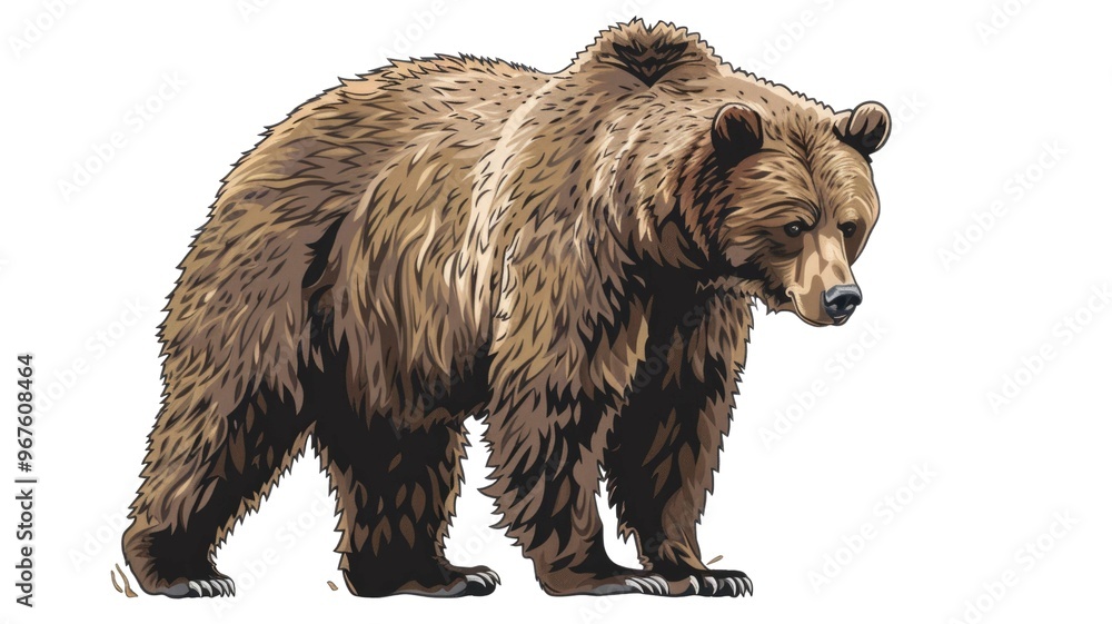 Obraz premium Brown Bear ( Ursus arctos) Isolated on Png Background.