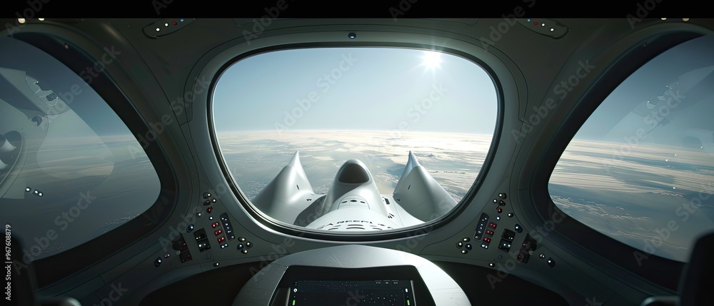 A view of a jet from the cockpit A view of a jet from the cockpit
