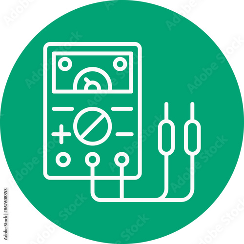 Voltmeter line circle icon