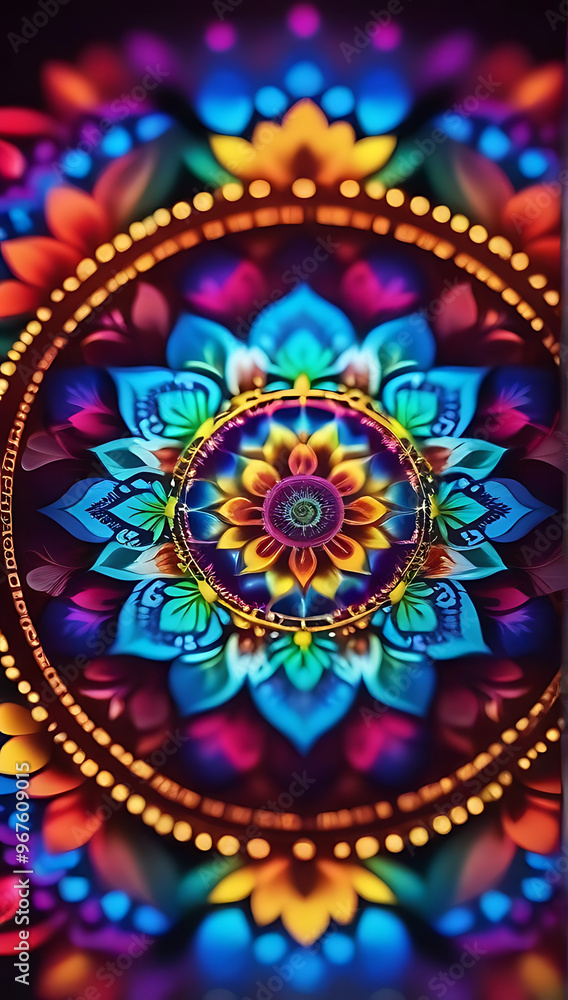 patterns enlightenment rainbow mandala radiate vibrant colors patterns enlightenment rainbow mandala radiate vibrant colors