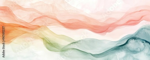 Wallpaper Mural A beautiful abstract background featuring flowing waves of color in soft tones, creating a serene and calming atmosphere. Torontodigital.ca