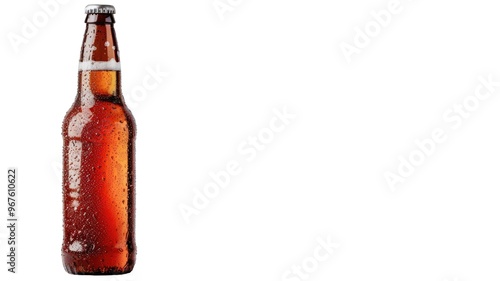 Beer or Cold Drink Bottle Isolated on Png Background.