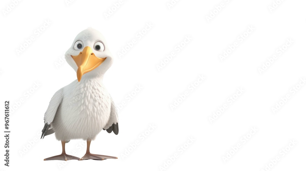 3D Albatross Bird Character Isolated Png. 3D Albatross Bird Character Isolated Png.