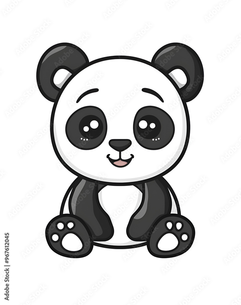 Cute, kawaii panda clip art, a simple vector graphic on a white background, Generative AI Cute, kawaii panda clip art, a simple vector graphic on a white background, Generative AI