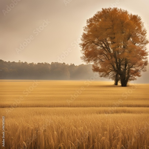 Beautiful yellow red and orange leaves in an autumn