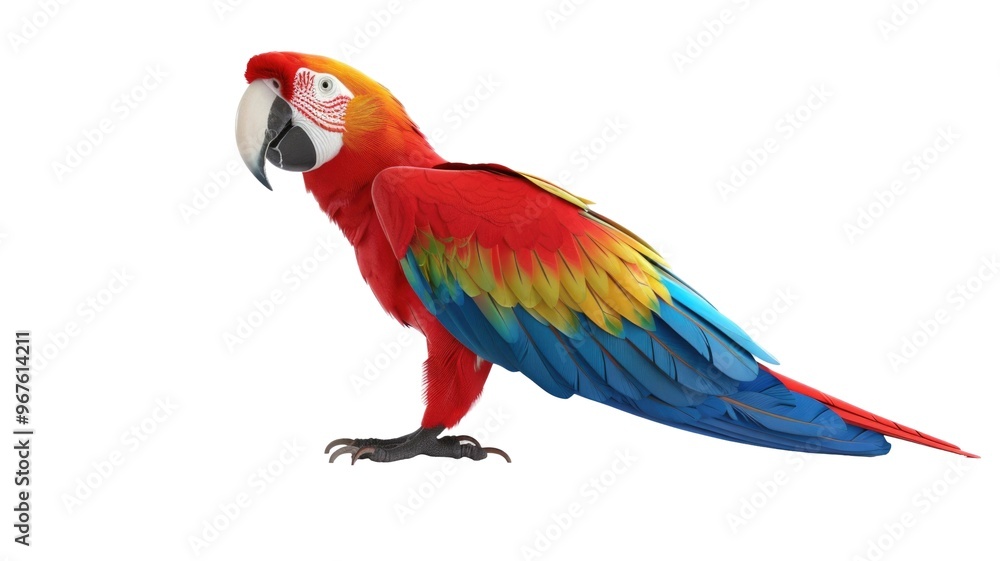 Fototapeta premium Cute Macaw Parrot Character Isolated on Png Background
