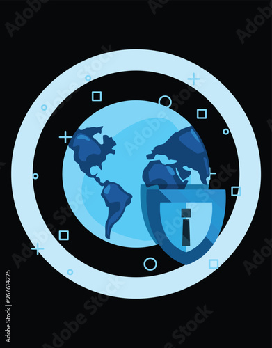 cyber securty icons and logo photo