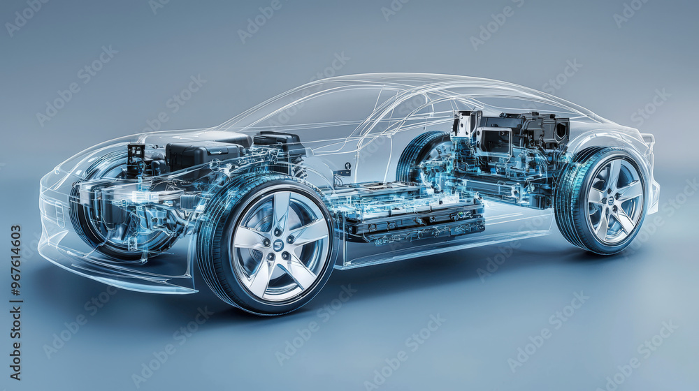 transparent electric car showcases its intricate design and advanced technology, highlighting electric components and structure that make it innovative and efficient transparent electric car showcases its intricate design and advanced technology, highlighting electric components and structure that make it innovative and efficient