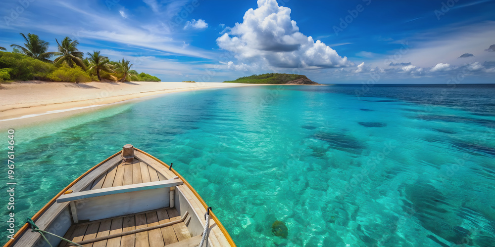 View of the sandy beach and blue ocean water from a boat, beach, sea, sand, waves, coastline, view, boat, horizon View of the sandy beach and blue ocean water from a boat, beach, sea, sand, waves, coastline, view, boat, horizon