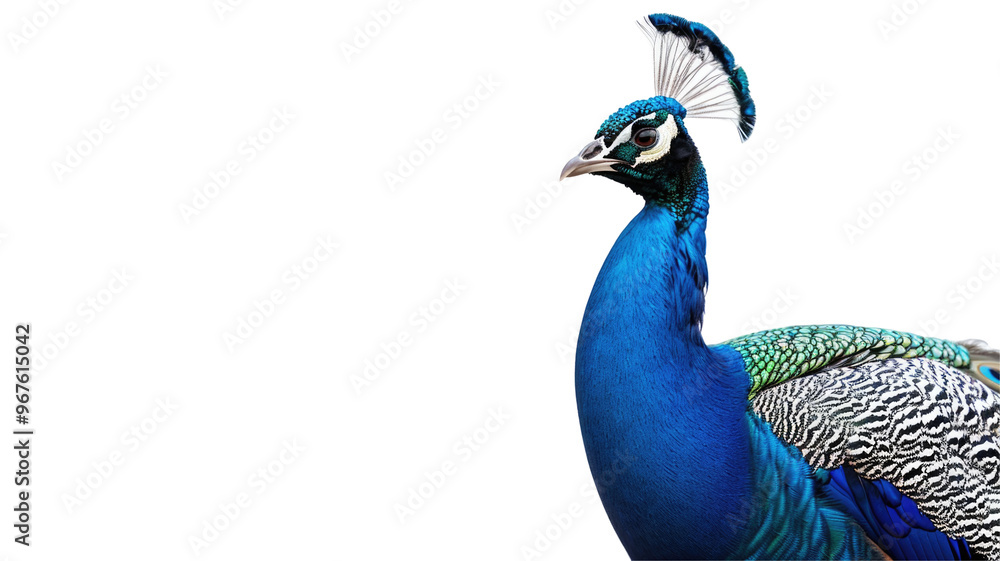 Fototapeta premium Beautiful Peacock Isolated on Png Background.