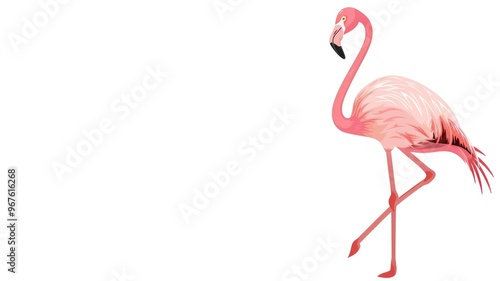 Flamingo Bird Isolated on Png Background. photo