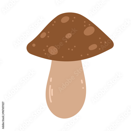 Hand drawn mushroom. Autumn vibes, forest, food. Vector simple flat design isolated on white background